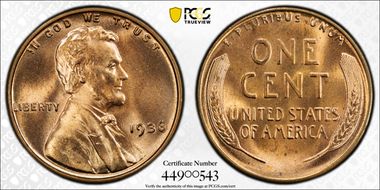 1936 1C MS67+ RD