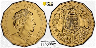 2020-M 50C ANDA Money Expo Gilt Privy Mark MS67
