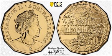 2020 50C Waltzing Matilda MS68