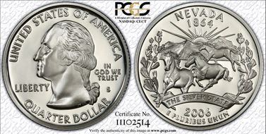 2006-S 25C Nevada Silver PR70DCAM