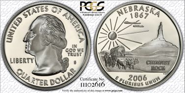 2006-S 25C Nebraska Silver PR70DCAM