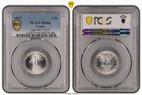 1917 1 Fr Gad-467 F-217 MS66