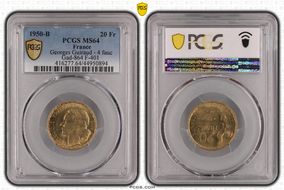 1950-B 20 Fr Georges Guiraud - 4 fauc Gad-864 F-401 MS64