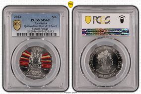 2022 50C Queensland Rail A10 No.6 Australian Rail Heritage MS69