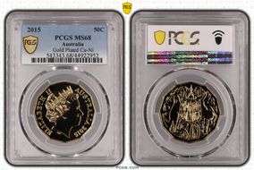2015 50C Gilt Cu-Ni MS68