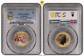 2006 $1 Clown Fish Al-Bronze Colorized MS69