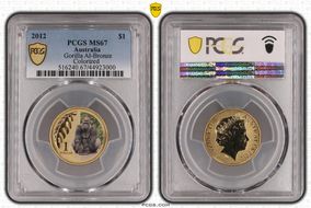 2012 $1 Gorilla Al-Bronze Colorized MS67