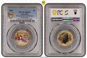 2006 $1 Clown Fish Al-Bronze Colorized MS69