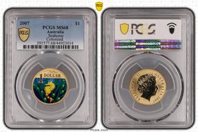 2007 $1 Seahorse Colorized MS68