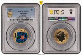 2007 $1 Starfish  Colorized MS68