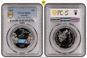 2015 50C War in the Pacific Colorized MS69