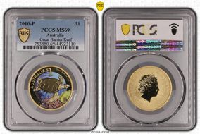 2010-P $1 Great Barrier Reef Colorized MS69