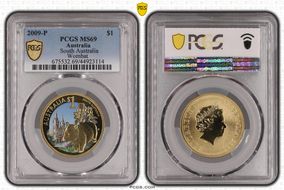 2009-P $1 South Australia Colorized Wombat MS69