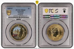 2009-P $1 Victoria Colorized Penguin MS69