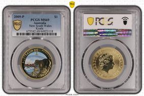 2009-P $1 New South Wales Colorized Koala MS69