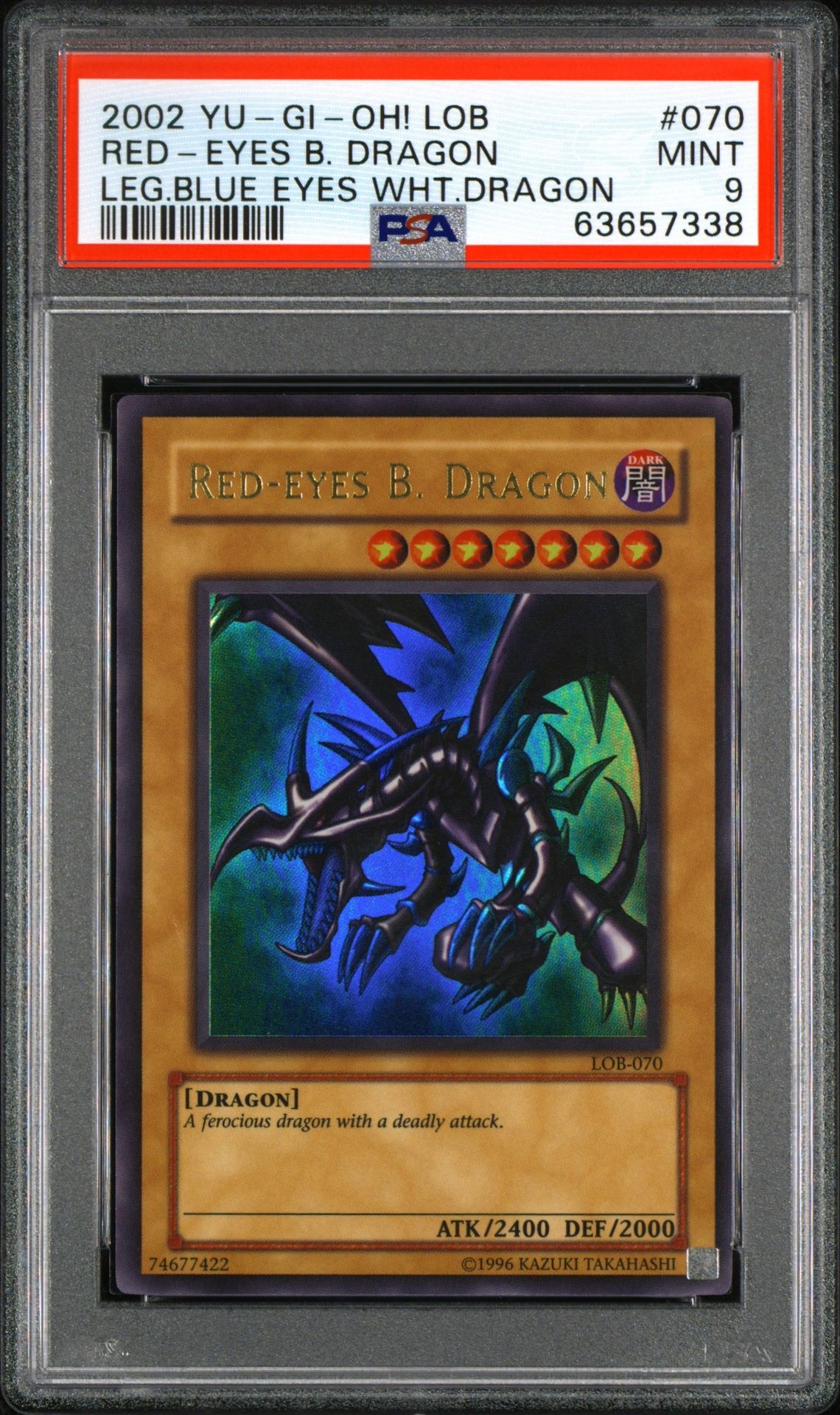 2002 Yu-Gi-Oh! YU-GI-OH! LOB-LEGEND OF BLUE EYES WHITE DRAGON LEG.BLUE EYES WHT.DRAGON #070 Red-Eyes B. Dragon front