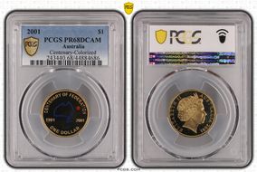 2001 $1 Centenary-Colorized PR68DCAM