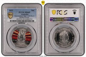 2022 50C Queensland Rail A10 No.6 Australian Rail Heritage MS69