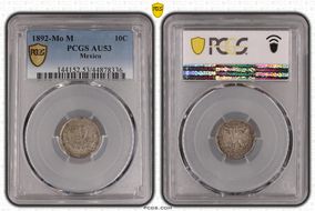 1892-Mo M 10C KM-403.7  Ag AU53