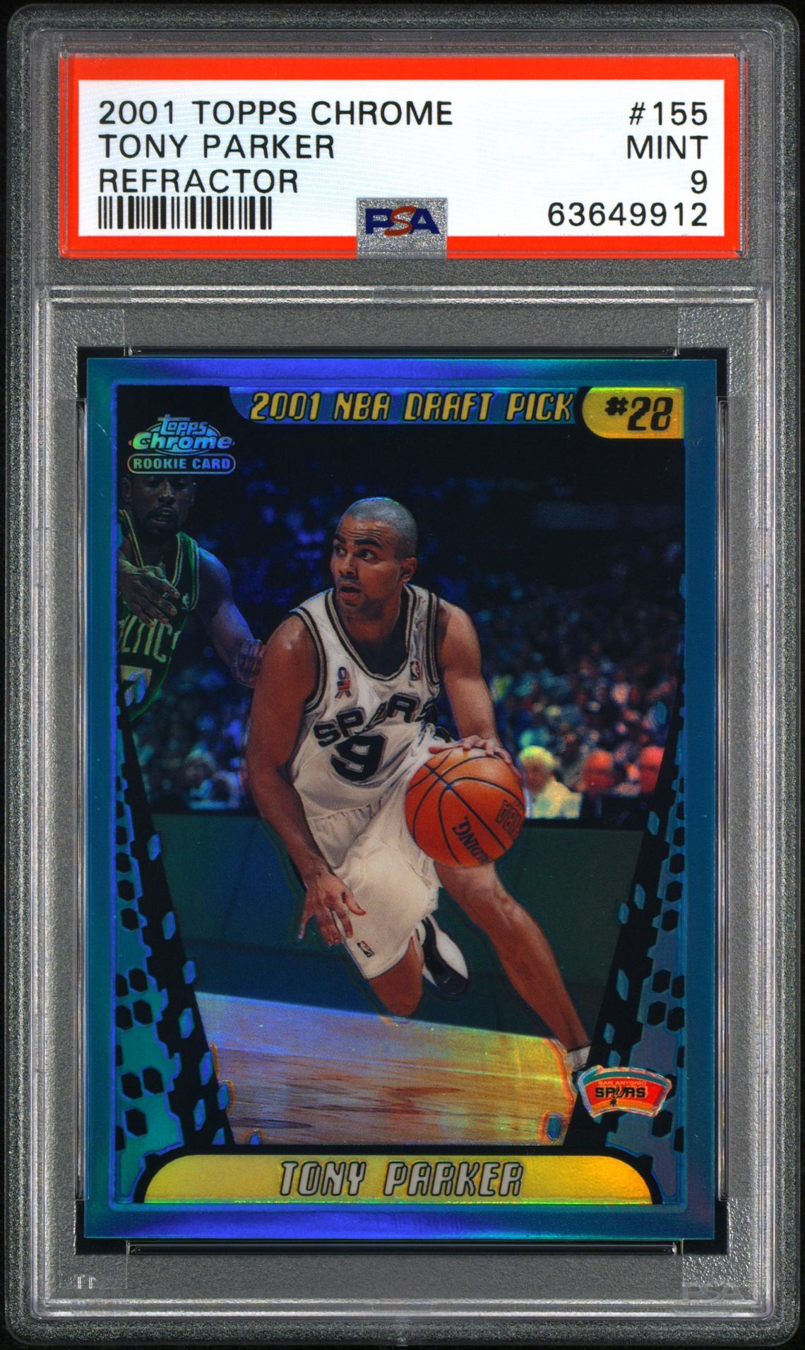 2001 Topps TOPPS CHROME Refractor #155 Tony Parker front