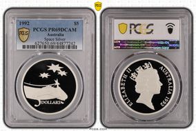 1992 $5 Space Silver PR69DCAM