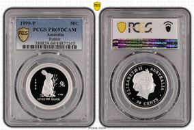 1999-P 50C Year of the Rabbit 1/2oz Ag PR69DCAM