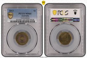 2013 $2 Coronation Colorized MS64