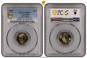 2018 $2 3rd Portrait 30th Ann. $2 Coin MS67
