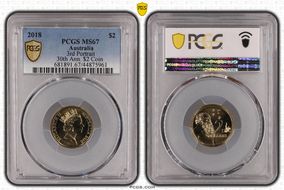 2018 $2 3rd Portrait 30th Ann. $2 Coin MS67