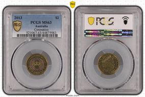 2013 $2 Coronation Colorized MS63
