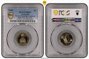 2018 $2 50 Yrs Decimal Currency 30th Ann. $2 Coin MS67