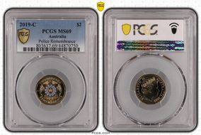 2019-C $2 Police Remembrance Colorized MS69