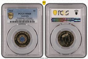 2021 $1 Centenary of Rotary MS68
