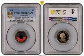 2021 $2 50th Ann Aboriginal Flag Colorized PR69DCAM