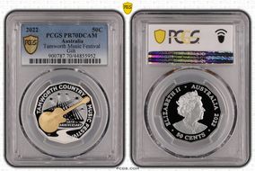 2022 50C Tamworth Music Festival Ag Partial Gilt PR70DCAM