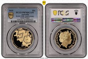 2015 50C RAM 50th Anniversary Gold Plated PR70DCAM