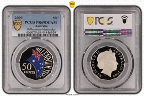 2000 50C Millennium - Colorized PR69DCAM