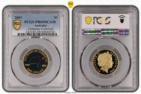 2001 $1 Centenary-Colorized PR69DCAM