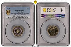 2021 $2 Wiggles - Henry the Octopus 30th Ann. Colorized MS66