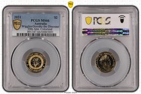 2021 $2 Wiggles-Dorothy the Dinosaur 30th Ann. Colorized MS66