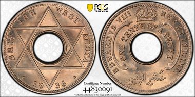 1936 1/10D Edward VIII KM-14 MS66