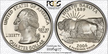 2006-S 25C North Dakota PR70DCAM