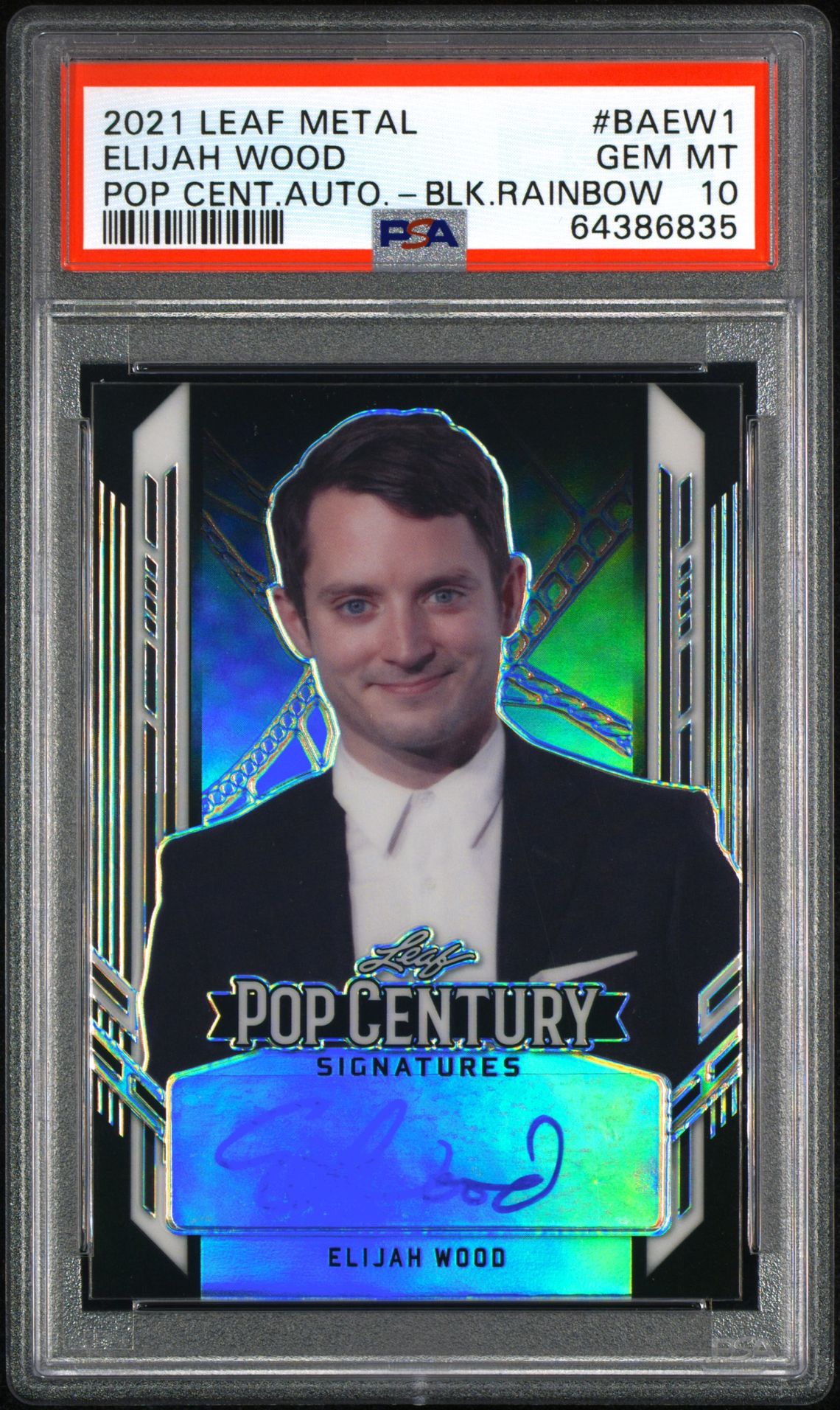 2021 Leaf LEAF METAL POP CENTURY AUTOGRAPH POP CENTURY AUTO-BLACK #BAEW1 Elijah Wood front