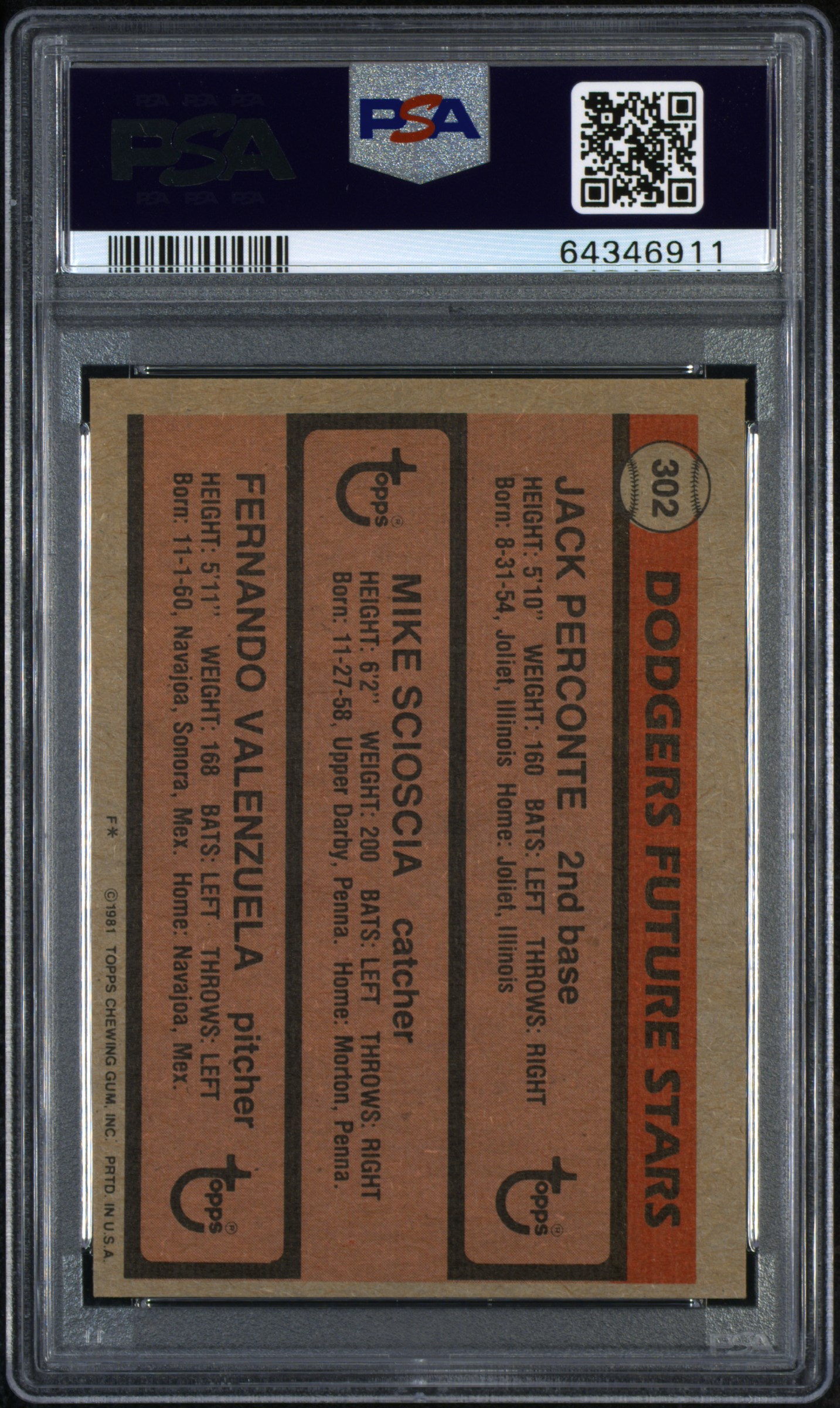 1981 Topps & Topps Traded Dodgers Future Star (Jack Perconte/Mike Scioscia/Fernando  Valenzuela)