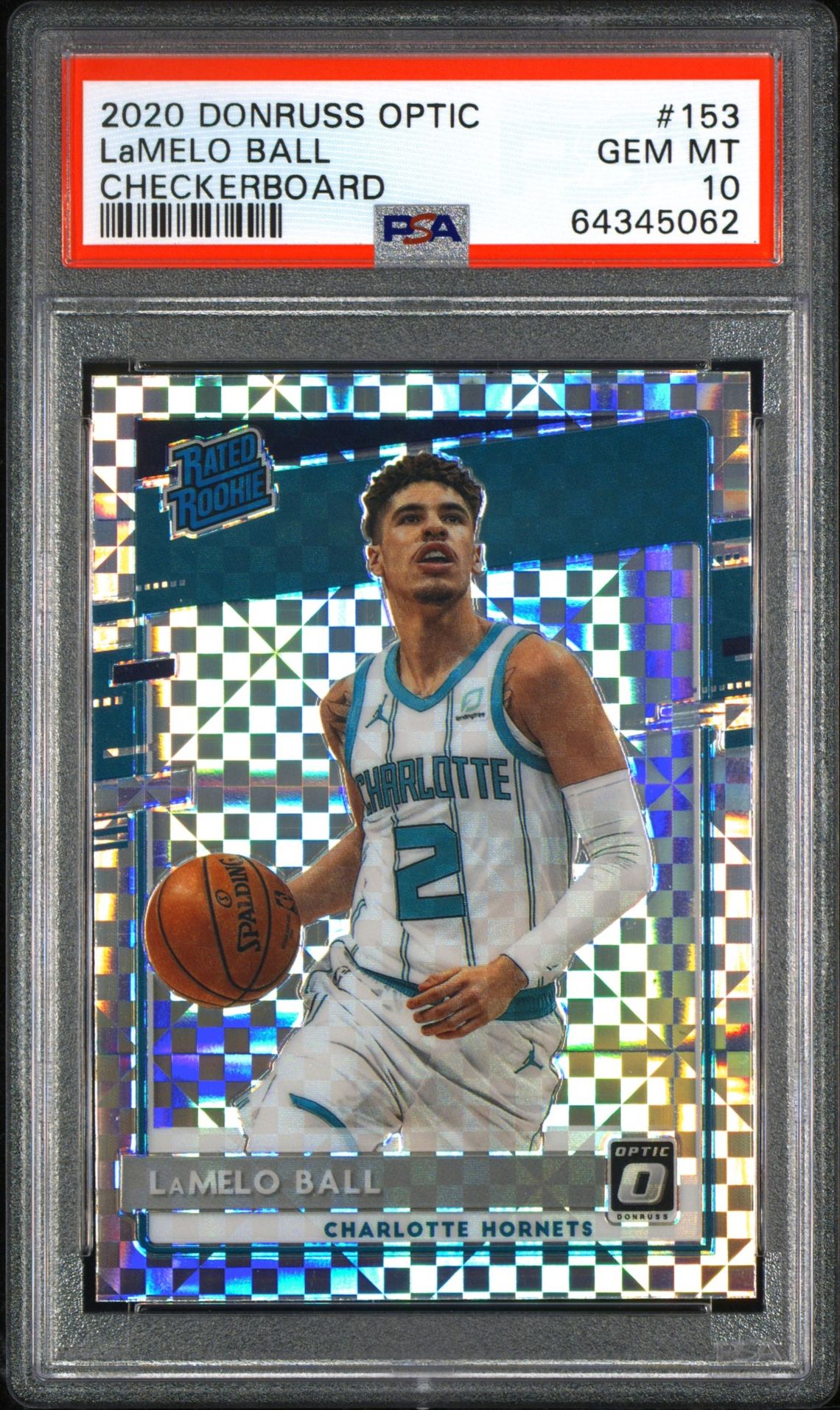 2020 Panini Donruss Optic GREEN PULSAR #153 LaMELO BALL front