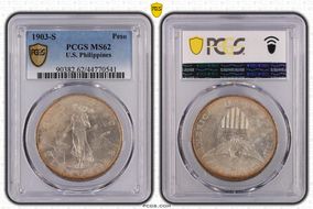 1903-S Peso KM-168  Ag MS62