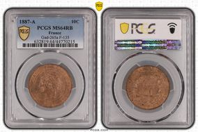 1887-A 10C Gad-265a F-135 MS64RB