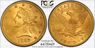 1897 $10 MS65+