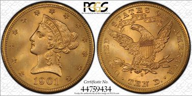 1901-S $10 MS66+