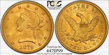 1879 $10 MS64